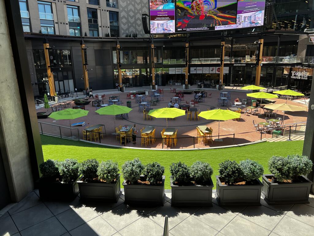 View of McGregor Square at the Colorado Rockies Lot amenity space